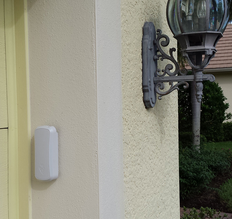 picture of the garage door opener showing location